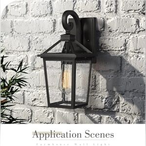 Zeyu Farmhouse Outdoor Front Porch Light 14" Exterior Wall Sconce Cast Aluminum